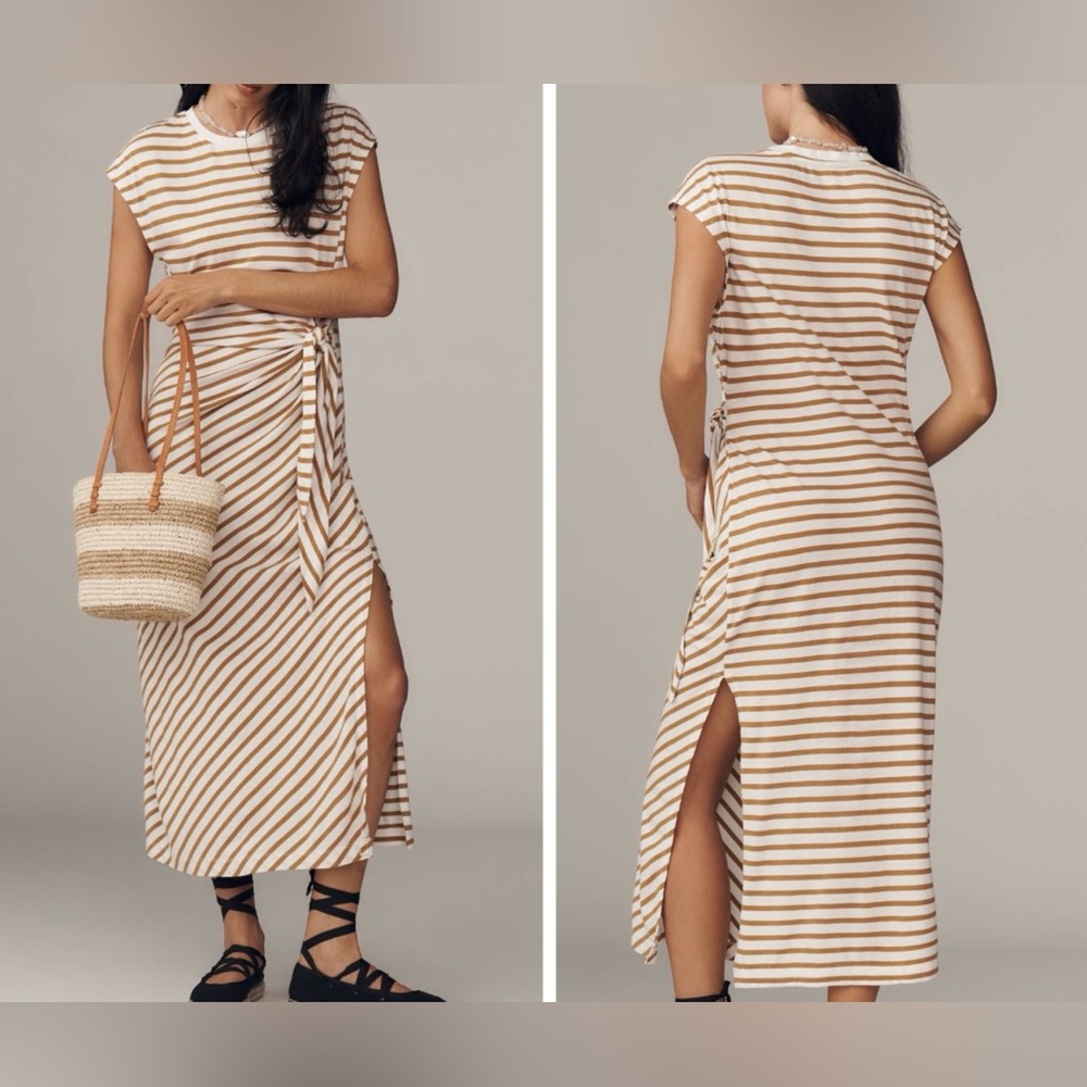 Anthropologie Daily Practice Tiebreaker Stripped Maxi Dress, Size XS